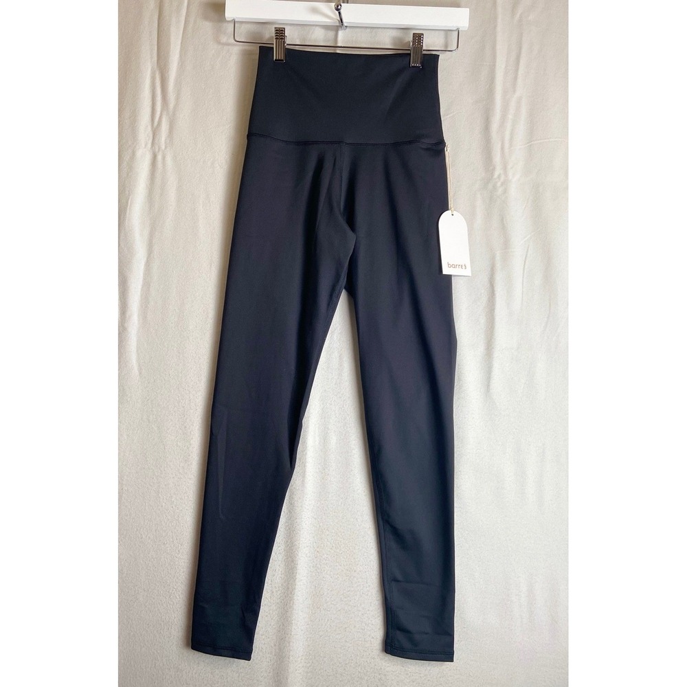 Barre3 High Rise Leggings Small Black NWT Recycled Performance Yoga Activewear